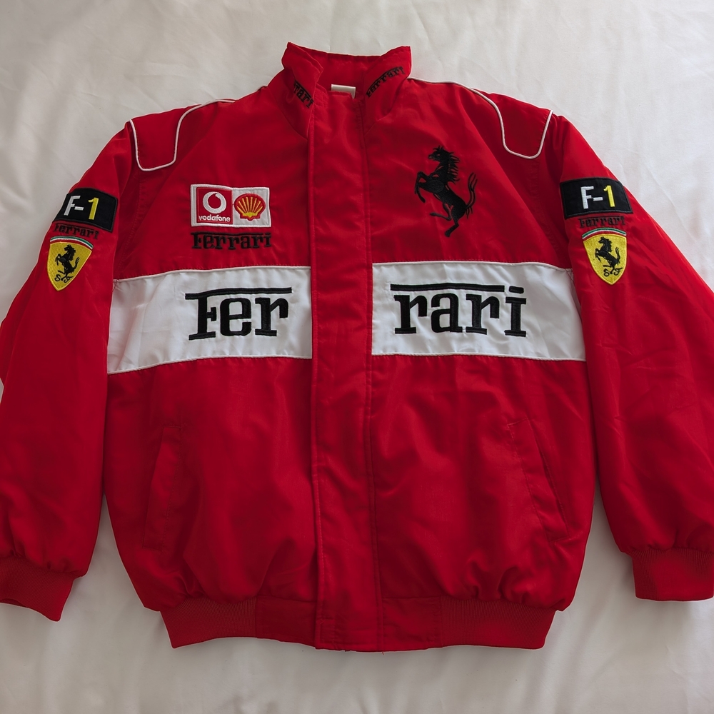 Ferrari Red Racing Jacket with White Panels